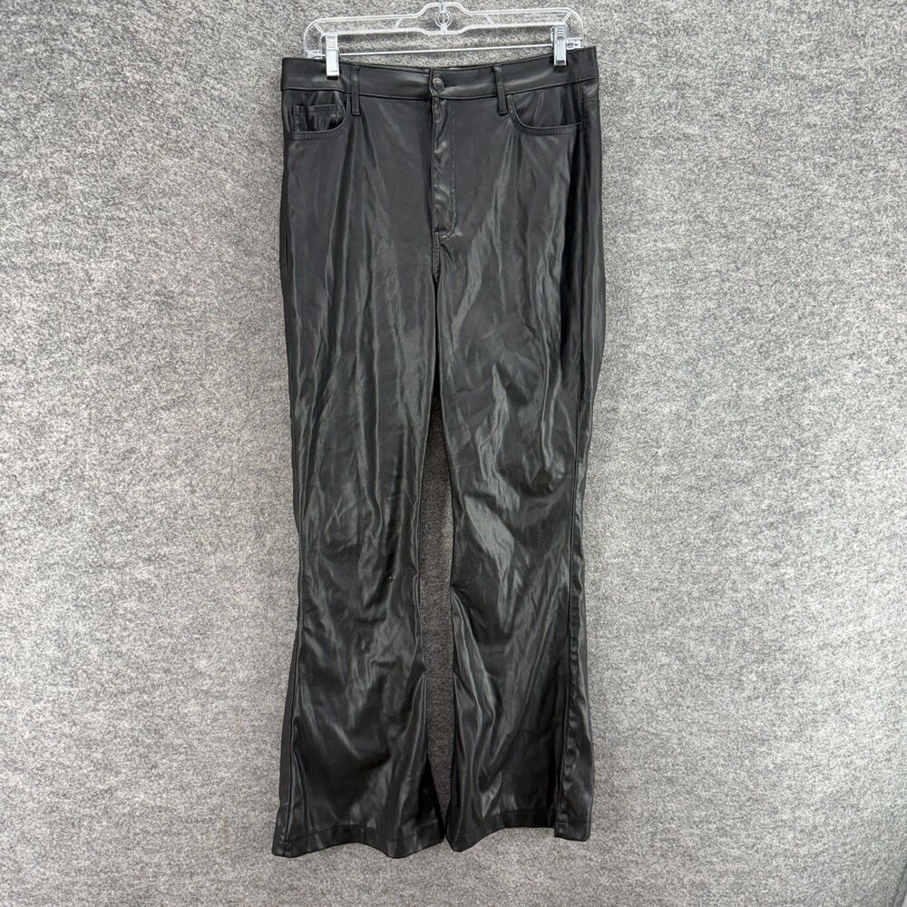 Hollister Pants Women 13 Black Leather Ultra High Rise Flat Front Straight